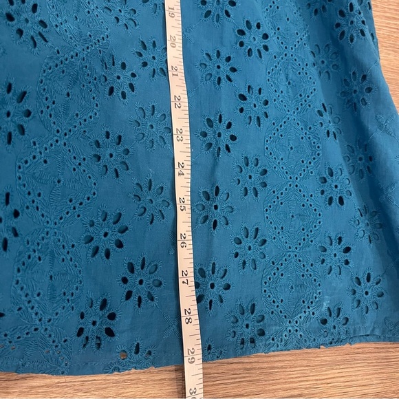 Nurture By Westbound Button Up Blouse Womens 3XL Eyelet Puff Sleeves Embroidered - Picture 10 of 11